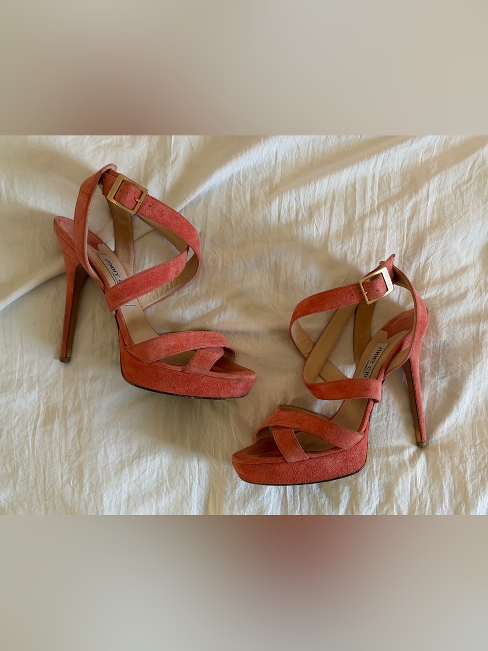 Jimmy Choo Women’s Pink Suede Vamp Heels Size 39/ US 9